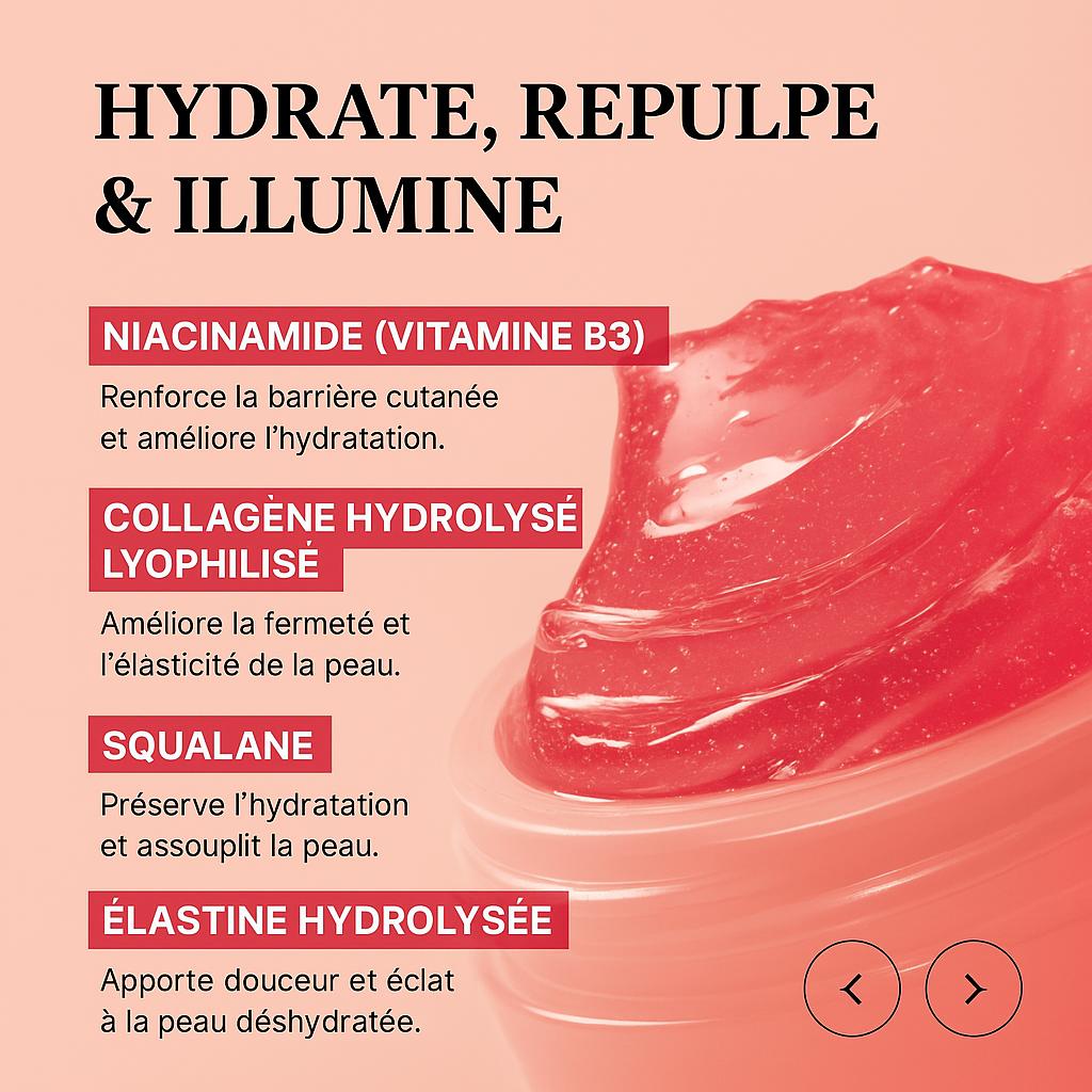 Crème Gelée Collagène – Hydratation, Fermeté & Éclat | Peaux Noires - Lagiinee