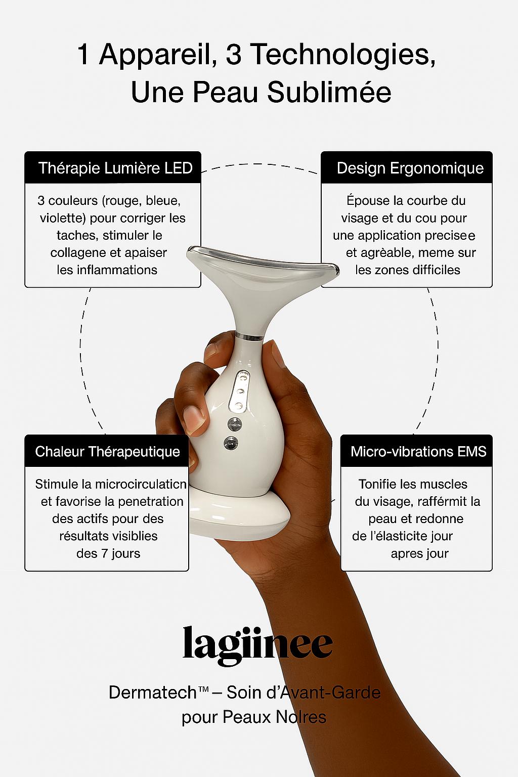 Nayoka™ – Appareil de Massage LED 3 - en - 1 | Fermeté, Éclat & Anti - Taches - Lagiinee